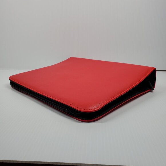 Red Trading Card Zipper Padded Binder with 20 Top Loaded 9-Pocket Sleeves TCG - Picture 4 of 7